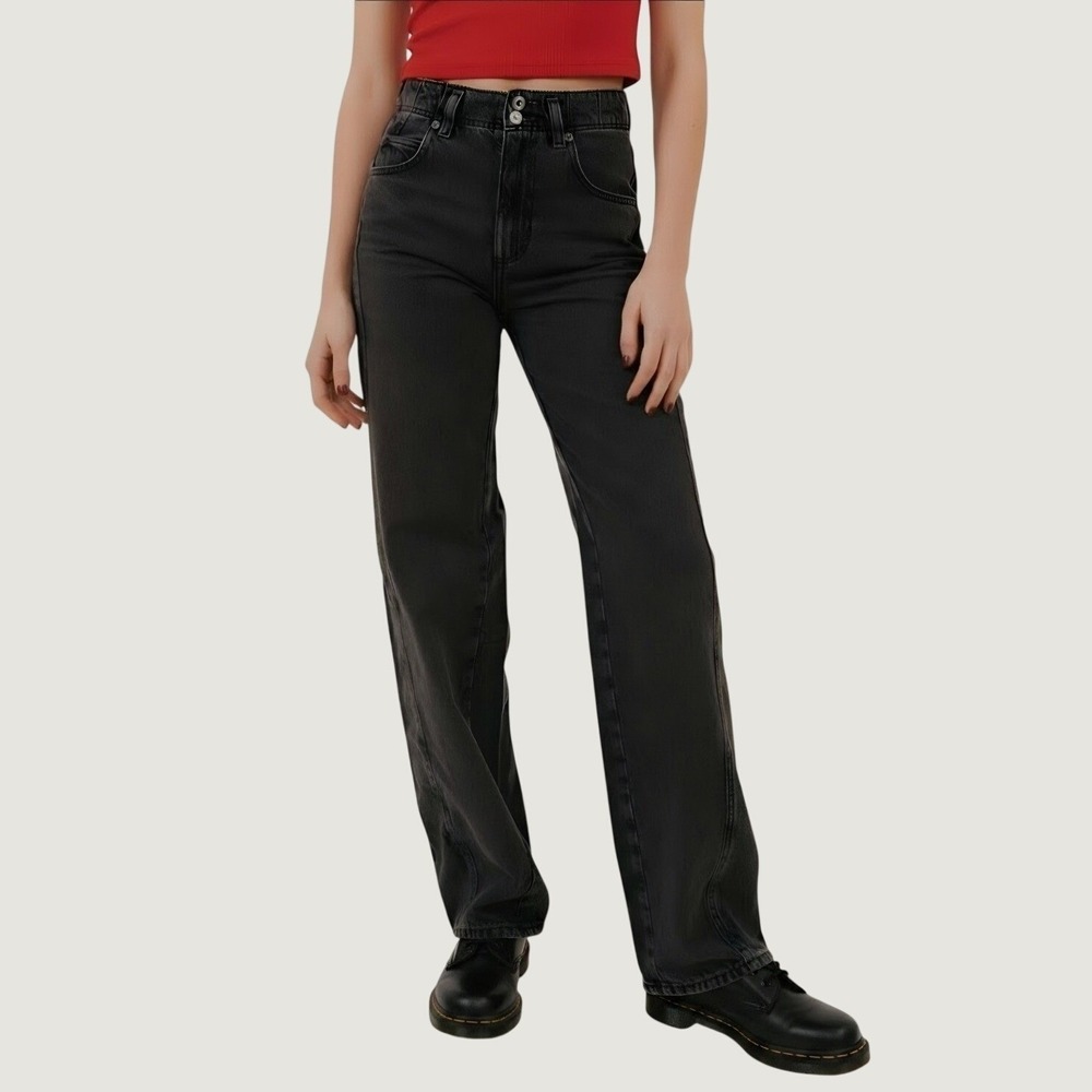 We The Free Aster High Rise Straight Jeans Women's 31 Asteroid Black Button Fly - Picture 15 of 15